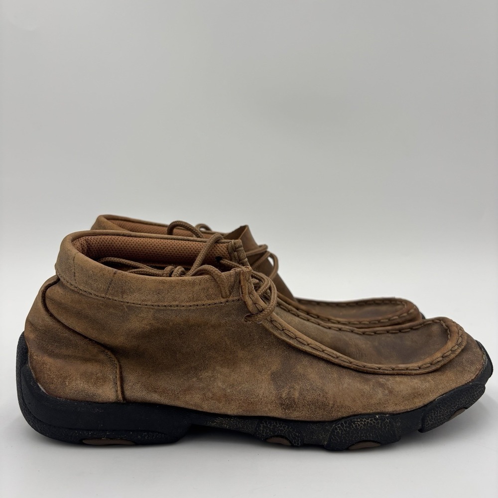 Twisted X Mens 5.5‎ M Brown Leather Bomber Chukka Boot Driver Moc Lace-Up Shoe